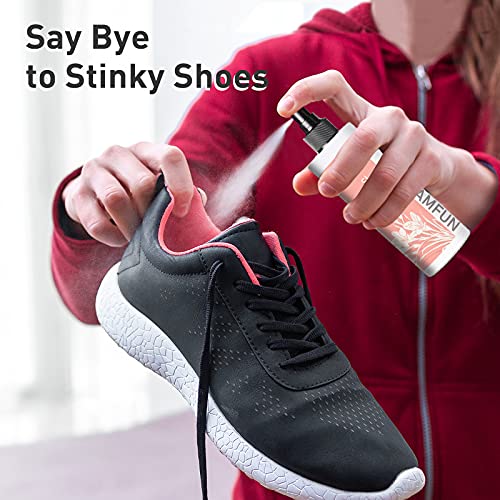 Shoe Deodorizer Spray, Natural Deodorant Spray, Odor Eliminator for Feet, Shoes and Gym Bags, Fights Odor and Stink, Freesia Fragrance, 150ml