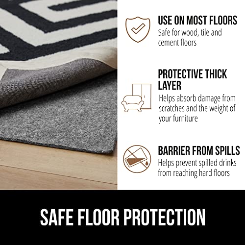 GORILLA GRIP Felt with Rubber Stay in Place Slip Resistant Rug Pad, 1/8 inch Thick, 2x10 FT Protective Padding Under Area Rugs, Cushioned Gripper Pads, Carpet Runners, Hardwood Floors Protection - size: 2' x 10' (Rectangular), style: 1/8" Thickness