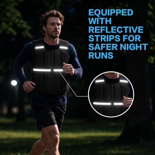 Adjustable 2–35 LBS Weighted Vest with Zipper Equipped with 16 Soft Iron gentle against skin Ideal for Strength Training Running & Gym Workouts