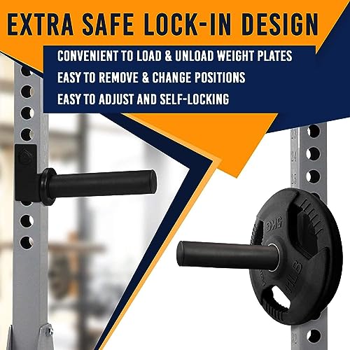 Yes4All Olympic Weight Plate Holder Attachment - color: E. Pair of 2" Plate Holders, size: Fit 2x2" Rack with 1" Hole