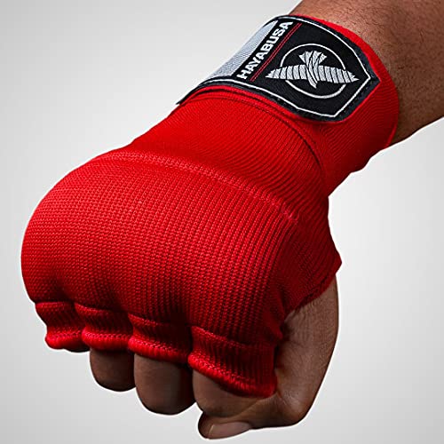 Hayabusa Quick Gel Hand Wrap Boxing Gloves | Slip-On Design, Padded Knuckle Protection, Hook and Loop Closure, Muay Thai Kickboxing, Men and Women, Sparring - color: Red, size: X-Large