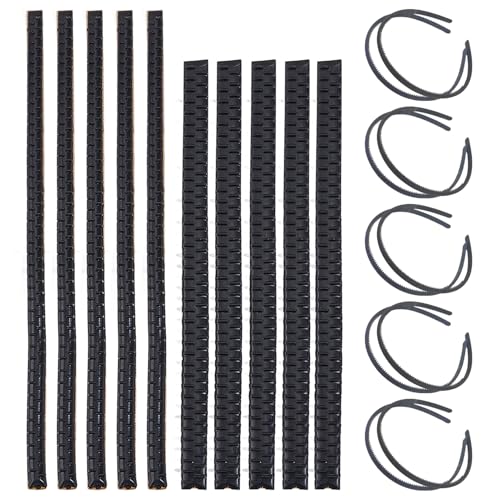 NICENEEDED 10 PCS Headband Teeth Strips for DIY, Anti Slip Self adhesive Hair Bands Teeth, Black Comb Silicone Grips Headbands Hair Accessories for Women