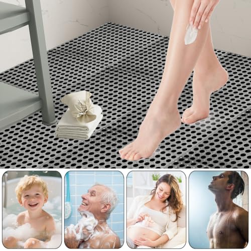 30 Pack Drainage Interlocking Tiles, 12"x12" Modular Interlocking Floor Tiles with 1 Pc Plastic Hammer Non Slip Rubber Floor mat with Holes for Pool Bathroom Deck Kitchen Patio (30, Dark Grey) - color: Dark Grey