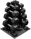 Fitvids Rubber Coated Hex Dumbbell Set with Storage Rack, 100/150/200/550 LB Hand Weight Set with Anti-Slip Grip for Home Gym - size: 100LBS Dumbbell Set
