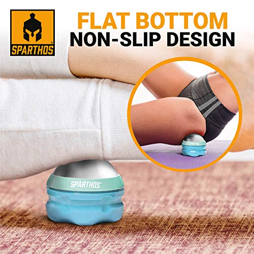 Sparthos Cold Massage Roller Ball - Fitness Cryosphere Massager - Cryo Cryocup Ice Massage Cups - for Muscle, Face, Body Muscles - Manual Polar Icing Cooling Balls - Freeze Tools (Mint/Blue, 70mm) - color: Electric Blue, style: 70mm (Pack of 1)