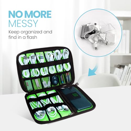 Lcsmaokin Electronics Travel Organizer,Portable Waterproof Electronic Travel Storage Bag for Small Charging Cord Storage,Charger,SD Card etc,for Travel,Business-Orange Green - color: C-Orange-Green, size: Single Layer