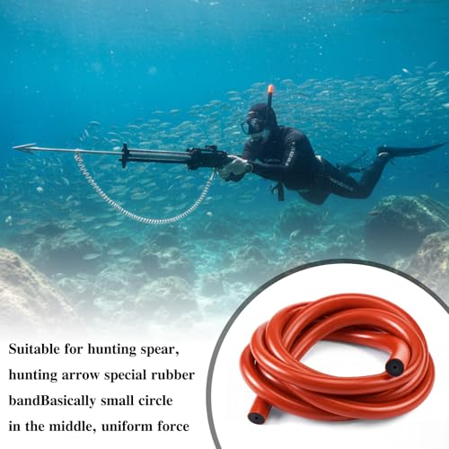 Pangda Fishing Gun Elastic Tube Speargun Band Hose- 1 Pack Natural Latex, 19.7" Long, 0.63" OD & 0.12" ID for Freshwater & Saltwater - color: Red