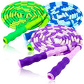 Jump Rope for Kids, 9 Ft Adjustable Jump Ropes for 4 5 6 7 8 10 12, Segmented Soft Beaded Jumping Rope Age 8-12, Tangle Free Skipping Rope for Women Man Fitness Weight Loss - color: Green, Purple, Blue