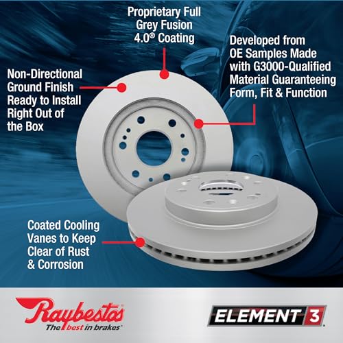 Raybestos Element3 Automotive Replacement Front Coated Brake Rotor for Select Chevrolet Express/Silverado, GMC Savana/Sierra (56999FZN) - size: One Size, style: 1 Front Brake Rotors