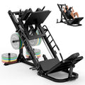 Leg Press Hack Squat Machine Combo, 45° Leg Exercise Machine ,Lower Body Special with Weight Storage for Quads, Hamstring, Glutes, Calves, Compact Home Gym Leg Day Equipment - style: Black Leg Machines