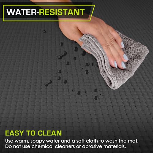 ProsourceFit Original Yoga Exercise Mat 1/4” (6mm) Thick for Comfort and Stability with Carrying Straps, Non Slip –Multiple Colors - color: Black