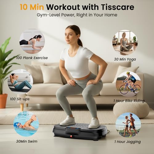 Vibration Plate Exercise Machine: TISSCARE Vibrating Plates for Weight Loss and Lymphatic Drainage, 400lbs Shake Plate Whole Body Workout Platform for Home Fitness Fat Burner Gifts - color: Silver Grey