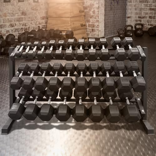 550 lbs 1200lbs 2100 lbs Dumbbells Weight Set, Hex Dumbbell Sets, Gyms Weights Dumbbells Sets, Weight Set for Home Gym, Strength Training, Fitness Center Equipment - color: 1200lbs Dumbbells W/ 3-tier Rack
