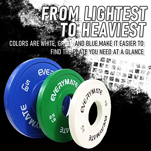 EVERYMATE Change Weight Plates 1.25LB 2.5LB 5LB Set Fractional Plate Olympic Bumper Plates for Cross Training Bumper Weight Plates Steel Insert Strength Training Weight Plates - color: 1.25 LB x2