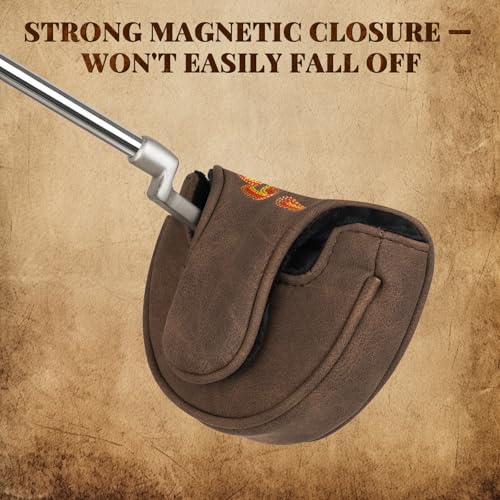 Craftsman Golf Cowboy Western Retro Brown Durable Golf Headcover Head Cover fits up to 460cc Driver for Fairway Wood Hybrids Rescue Putter Protector - style: OZ.1i HS putter cover