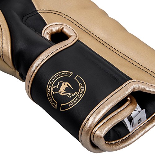 Venum Elite Boxing Gloves - color: Black/Gold, size: 10-Ounce