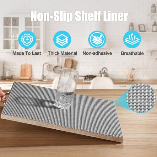 Songrey Non-Slip Shelf Cabinet and Drawer Liner, 12IN x 20FT, Dark Gray | No Adhesive Residue, Strong Grip, Thick PVC Mat, for Kitchen Shelves, Bathroom Drawers, Home Essentials, Snip to Fit - color: Dark Gray, size: 12"W x 240"L