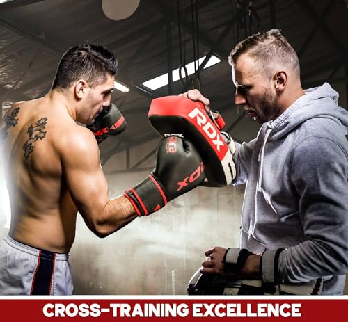 RDX Muay Thai Pad for Training, Curved Kickboxing Kicking Strike Shield, Coaching Kick Boxing, MMA, Martial Arts, Karate, Taekwondo, Punching, Foot, Knee and Elbow Target - color: White