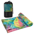 Yoga Towels, Non Slip Hot Yoga Mat Towel with Grip Dots,Super-Absorbent Soft Microfiber Yoga Blanket for Pilates, Fitness and Workout 72inch x 24inch - color: Yellow+pink