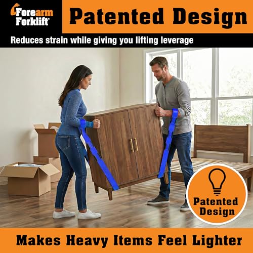 Forearm Forklift 2-Person Lifting and Moving Straps - Lift, Move and Carry Furniture, Appliances, Mattresses or Any Item up to 800 lbs. Safely and Easily Like a Pro, Ultramarine Blue Special Edition - color: Ultramarine Blue Special Edition