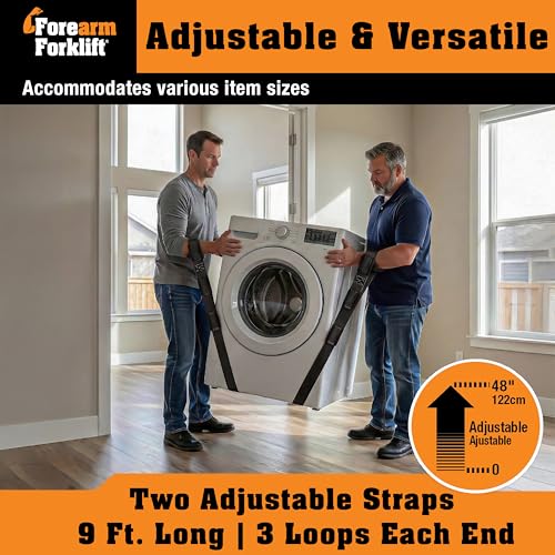 Forearm Forklift Furniture Moving Straps – 2-Person Lifting Strap for Moving Furniture, Appliances, Heavy Duty Carrying for Heavy Objects up to 800 lbs, Jet Black - color: Jet Black