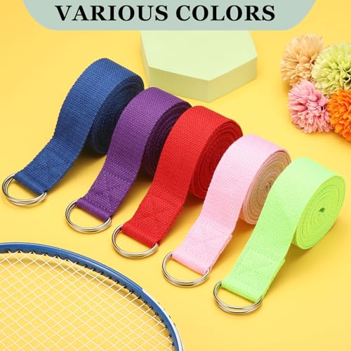 Yoga Strap for Stretching, Athletic Stretch Band with Adjustable Metal D Ring Buckle Yoga Bands - color: Pink, size: 5.9ft