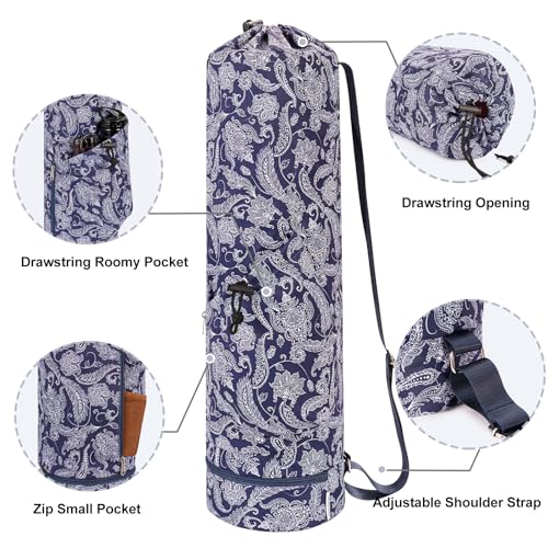 sportsnew Yoga Mat Bag with Water Bottle Pocket & Wet Pocket for Women | Yoga mat carrier fits 1/8"-3/8" yoga mats, quick-access multi-pocket organization, lightweight for gym, Pilates & studio - color: Phoenix Feather, size: Medium