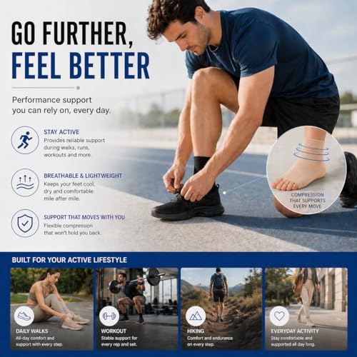 Ankle Brace Compression Sleeve Socks 2 Pack for Women&Men Foot Arch Support | 8-15 mmHg Support for Plantar Fasciitis Relief, Heel Pain, Arch & Ankle Support, Foot Brace, Open Toe Design（Black L/XL） - color: Black (2 Pack), size: Large-X-Large