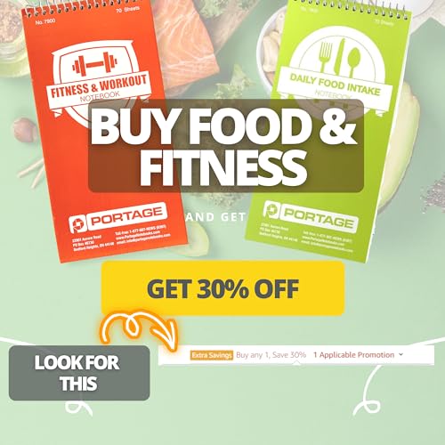 Portage Food Diet Journal - Notebook for Daily Food Intake with Template to Track Calories, a Diet Diary, Meal Tracker – 4 x 8 Inches, 70 Sheets, 140 Pages, (Pack of 3) - color: Diet Log