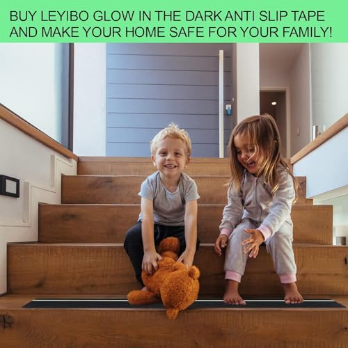 12-Pack 6”x30” Anti Slip Tape with Glow in the Dark Stripe, Pre-Cut Stair Treads Non Slip Traction Tape for Outdoor/Indoor, Waterproof Non Skid Tape for Stair Step, Easy to Install - color: Black/Green, size: 6" x 30"