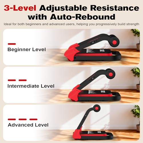 DERACY Sit Up Exercise Equipment, Adjustable Ab Machine, Multi-Functional Sit Up Machine, Ab Workout Equipment, Ab Trainer Machine for Women Men - color: Red - Black