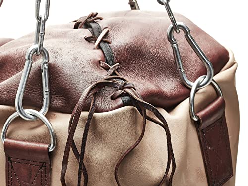 Modest Vintage Player Retro Cream/Brown Leather Heavy Punching Bag (UN-Filled)