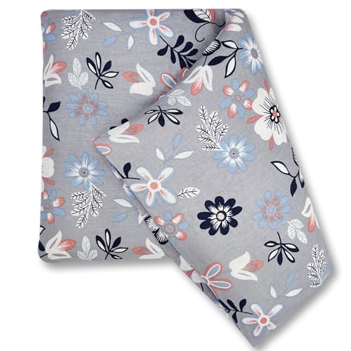 UNCN Wide Microwave Heating pad with Washable Cover 9.5x16in Microwavable Hot Pad for Neck Shoulder, Cramps, Back Pain Relief, Cordless Warm Compress Weighted Moist Heat Pack for Aches, Unscented - color: Flower