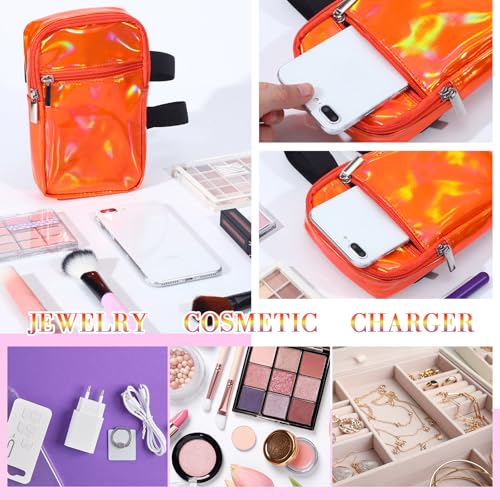 Carnival Leg Bag Holographic Thigh Bag with Adjustable Strap Leg Pouch Harness Women Summer Travel Hiking Pack(Orange,Leg Bag) - color: Orange, style: Leg Bag