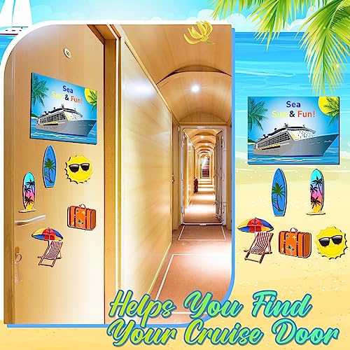 Kanayu 6 Pcs Sun Cruise Door Decorations Magnetic Large Ship Decorations Magnets Anchor Cruise Decor Car Fridge Magnet Decal for Carnival Stateroom Door - style: Sun