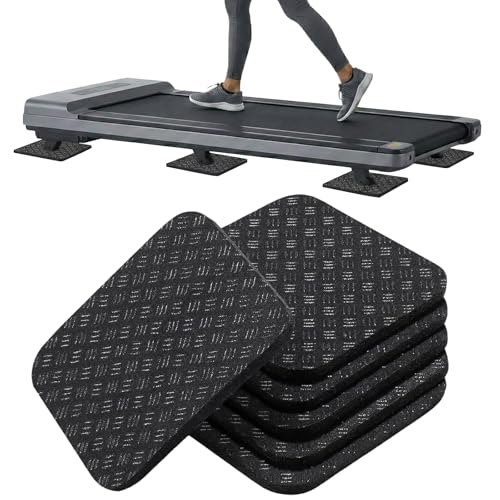 6PCS Treadmill Mat Pads, 4" x 4" x 0.2" Double-Sided Non-Slip Silicone Anti Vibration Pads for Floor Protection, Heavy Duty Exercise Equipment Mats for Treadmill (5MM - Square - 6PCS) - size: 5MM - Square - 6PCS