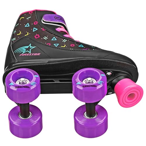 Roller Derby Firestar Youth Skates for Girls, Boys, Beginners, Kids - color: Midnight Prism, size: 1