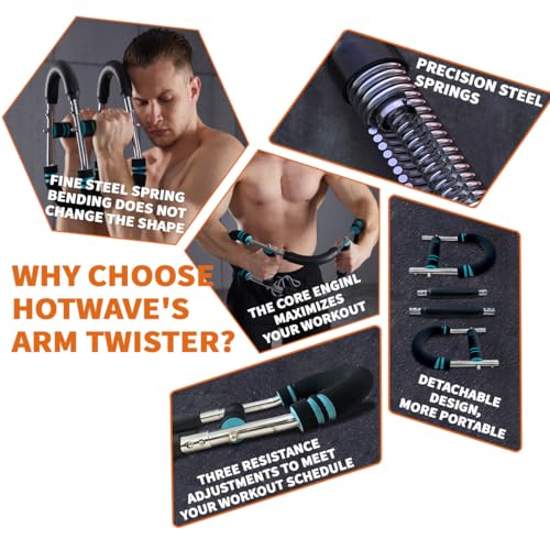 HOTWAVE Twister Arm Trainer,Chest Workout Equipment,Portable Home Equipment | Adjustable Chest Trainer for Upper Body. Forearm, Triceps & Chest Workout. Self-Use or Gift. For Men & Women. - color: Blue