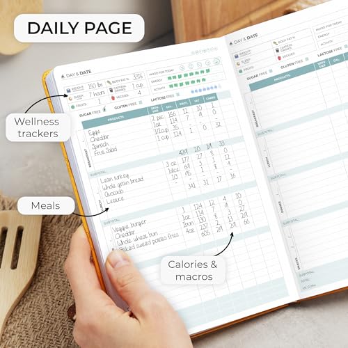 Clever Fox Food Journal - Daily Food Diary, Meal Planner to Track Calories & Nutrients, Weight Tracker Notebook, A5 (Amber Yellow) - color: Amber Yellow, size: A5 (5.8'' x 8.3'')