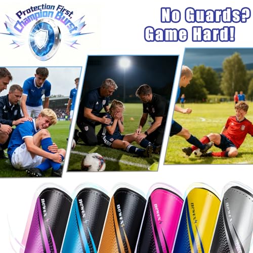 newox Soccer Shin Guards Kids Youth - Shin Pads Protection Boys Shin Guards Soccer Youth - Soccer Shin Guards for Kids 3-15 Years Old Girls Boys - color: blue, size: X-Small