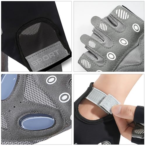 FGSS Workout Gloves for Men Women Exercise Gloves for Weight Lifting Fitness Cycling Gym Training with Grip Cushion Pads - color: Black