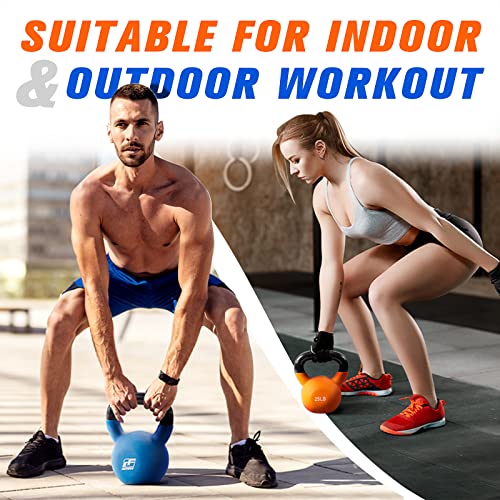 RitFit Neoprene Coated Kettlebell Weight Set, Solid Cast Iron - color: 25LB(Grey）