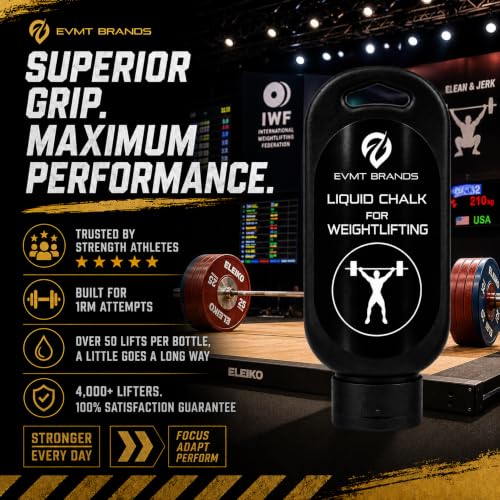 EVMT Brands Liquid Chalk, Mess Free Gym Chalk for Weightlifting, Gymnastics, Rock Climbing, Dancing. Sweat Resistant and Long Lasting for Stronger Grip. - color: B1-4pk Lf