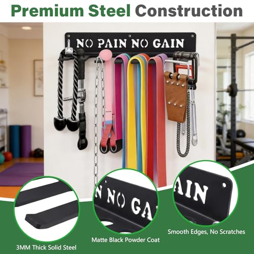 Home Gym Accessories Organization Storage Rack Equipment For Home 8 Hook Wall Hanger Display Gear Barbells Resistance Bands Jump Ropes Lifting Belt Hanger Accessories Hardware Included - color: Sore
