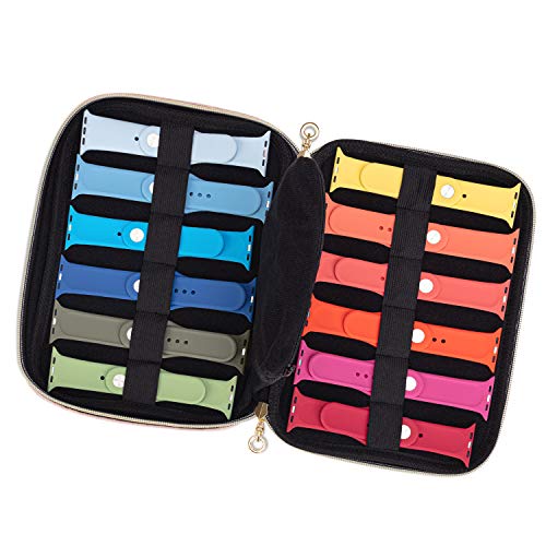 Teamoy 12 Watch Band Storage Case, Watch Band Organizer Holder, Misty Rose | Compatible with All Series Apple Watch Bands & Smart Watch Bands, Travel Organizer Fit for Most Sizes of Watch Straps - color: Misty Rose