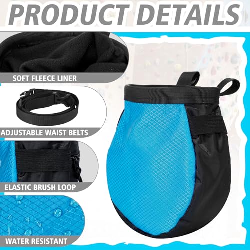Shappy 4 Pcs Climbing Chalk Bag Set Includes Chalk Bag, Brush and Ball Pouch with Adjustable Belt Waterproof Rock Equipment for Climbing, Gymnastics, Weight Lifting, Bouldering and More