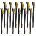PINGMIC Gun Cleaning Brushes Set - 12 Pack Double-Ended Brass Brushes with Plastic Handles, All-Purpose Gun Cleaning Supplies Kit (Brass) - color: Brass