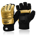 FitsT4 Sports Half Mitts MMA UFC Training Boxing Punch Bag Martial Arts Gloves - color: Gold, size: X-Small