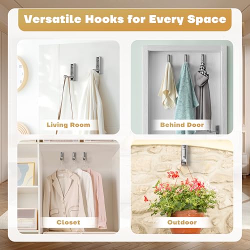 Folding Wall Hook, 2Pcs Foldable Coat Hooks Mounted, Heavy Duty Zinc Alloy No Rust Fold Up Hooks for Hanging Coat, Towel, Key, Hat, Bag, Jacket, Backpack (Brushed Nickel) - color: Brushed Nickel, size: 2