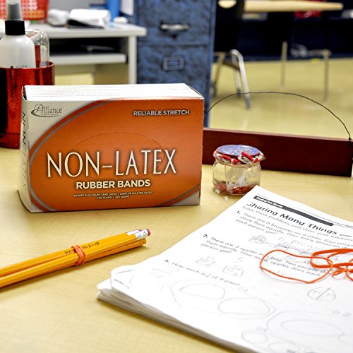 Alliance Rubber 37176#117B Non-Latex Rubber Bands,1 lb Box Contains Approx. 250 Bands (7" x 1/8",Orange),(Pack of 10) - size: 7 x 1/8 Inches (Pack of 10)